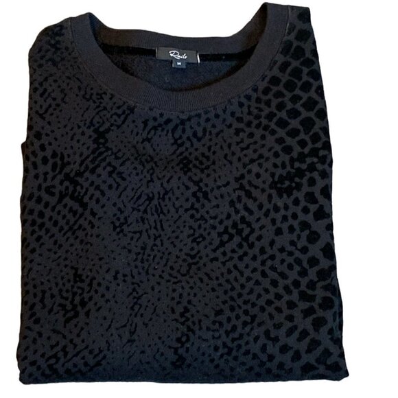 Rails M Marlo Flocked Cobra Print Boxy Pullover Double Side Zip Sweatshirt 49G - Picture 10 of 15